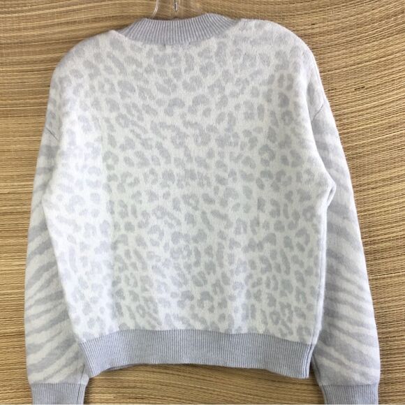 Rails Slouchy Sweater Leopard Titanium Spot Wool Cashmere Blend CrewNeck Sz XS - Picture 7 of 12